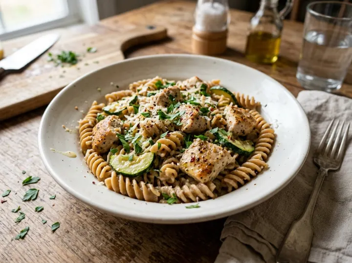 Creamy Zucchini Chicken Pasta
