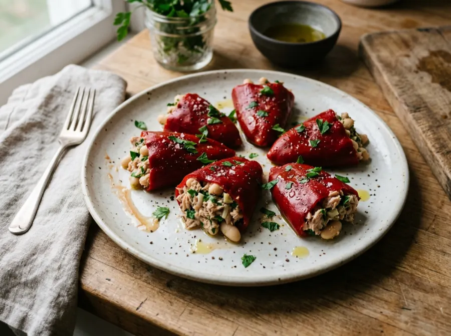 Tuna & White Bean Stuffed Piquillo Peppers