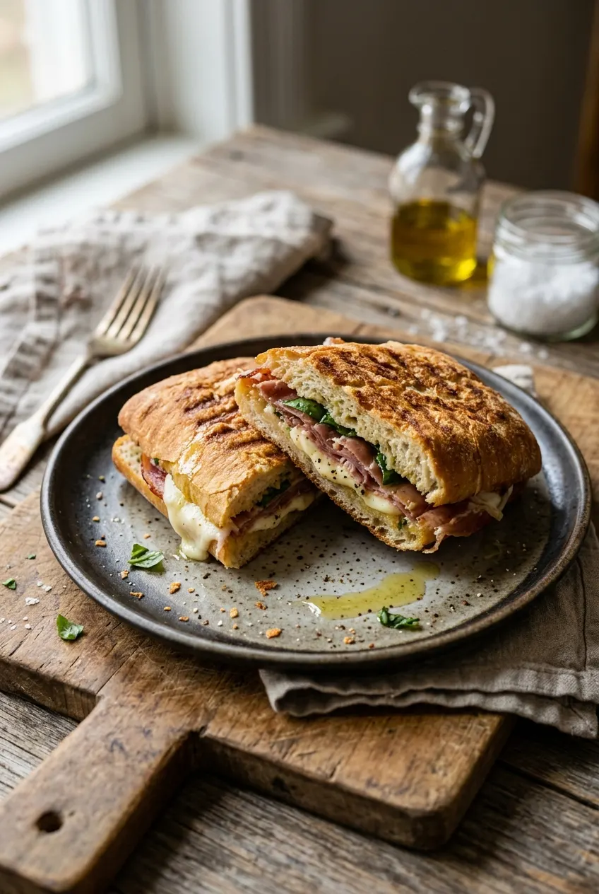 Classic Prosciutto and Mozzarella Panini