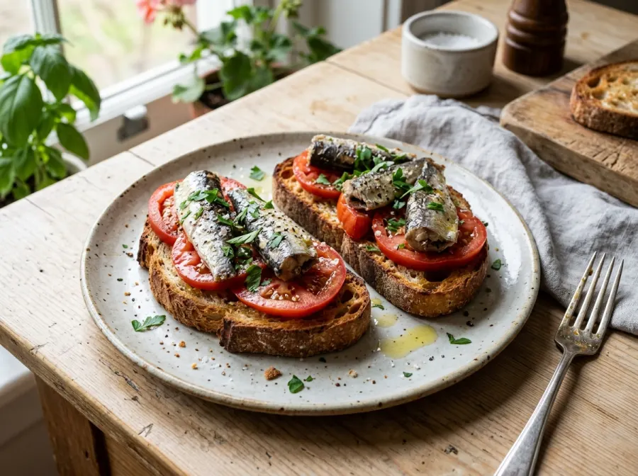 Spanska sardiner på rostat bröd